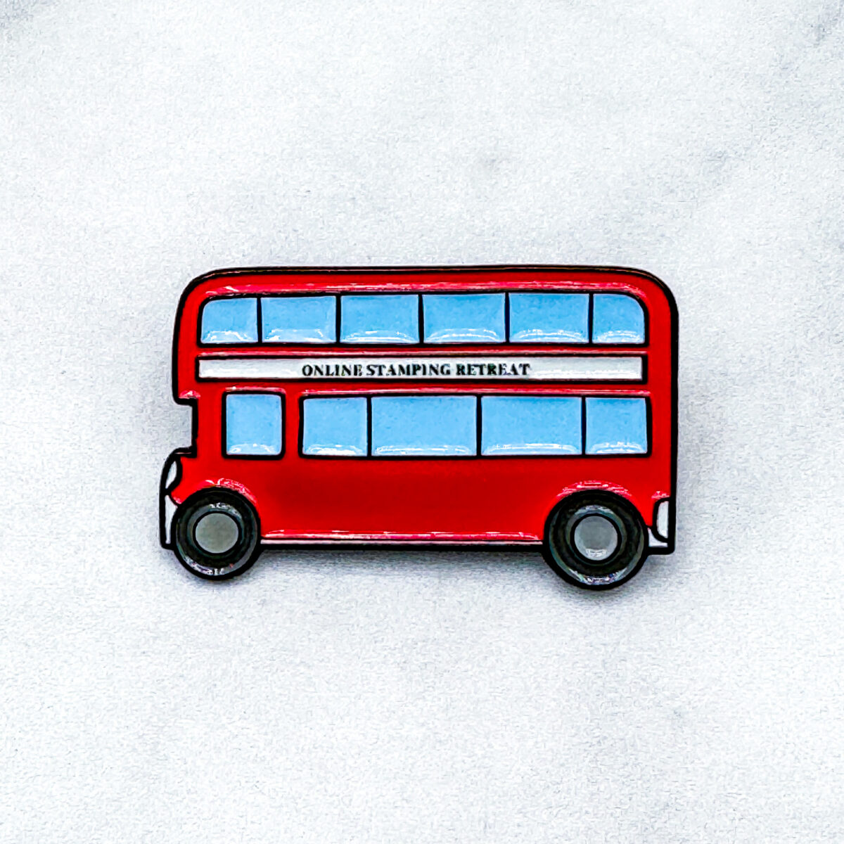 Double Decker Bus Pin 2026 OSR Session 2-1 online stamping retreat crafting pin